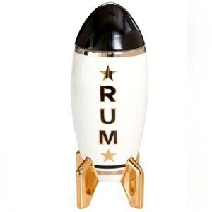 Jonathan Adler White Rum Rocket Decanter Art Deco / Midcentury Modern Bar